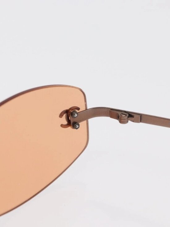 CHANEL Sunglasses metal Orange CC Auth ka2083 main image 8